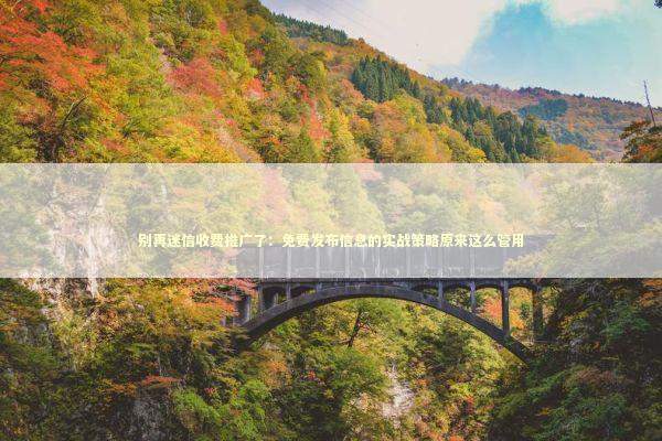 别再迷信收费推广了：免费发布信息的实战策略原来这么管用 企业服务